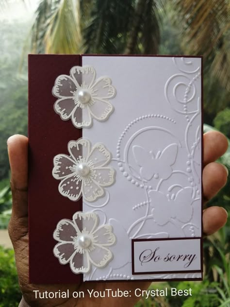 With Sympathy Cards, Handmade Sympathy Cards, Sympathy Card Sayings, Stampin Up Sympathy Cards, Sympathy Card Messages, With Sympathy, Sympathy Cards Handmade, Vellum Cards, Hand Made Greeting Cards