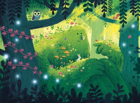 동화 삽화, Friends Illustration, Picture Books Illustration, Forest Illustration, Book Illustration Art, Forest Friends, Landscape Illustration, Nature Illustration, Childrens Illustrations