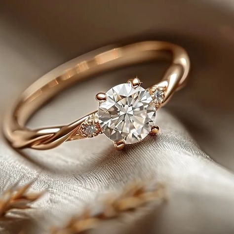 Discover the perfect blend of elegance and modern design with our Twisted Solitaire Engagement Ring. Shop now for timeless beauty. Modern Classic Wedding Rings, Twisted Ring Engagement, Wedding Ring Gold Diamond, Wedding Ring Ideas Simple, Gold Twist Band Engagement Ring, Engagement Rings Special, Gold Rings Without Stones, Wedding Ring For Twisted Engagement Ring, Circle Engagement Rings Thick Band