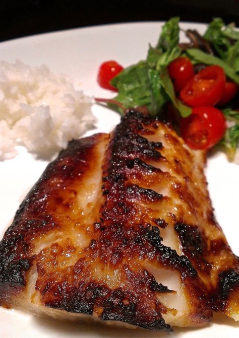 Miso-Glazed Black Cod Miso Black Cod Recipe, Miso Cod Recipe, Black Cod Recipe, Miso Glazed Cod, Butter Fish Recipe, Miso Cod, Miso Recipe, Diy Honey, Cod Fish Recipes