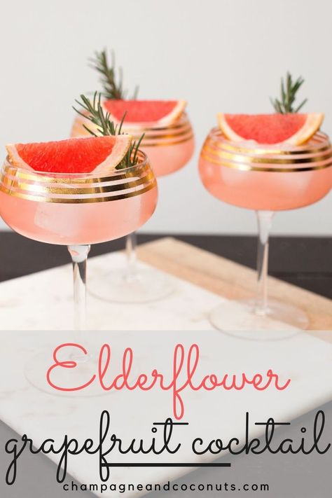 Spanish Sangria, Grapefruit Martini, Elderflower Cocktail, Grapefruit Vodka, Grapefruit Cocktail, Low Calorie Drinks, Vodka Cocktails Recipes, Cocktail And Mocktail, Fruity Cocktails