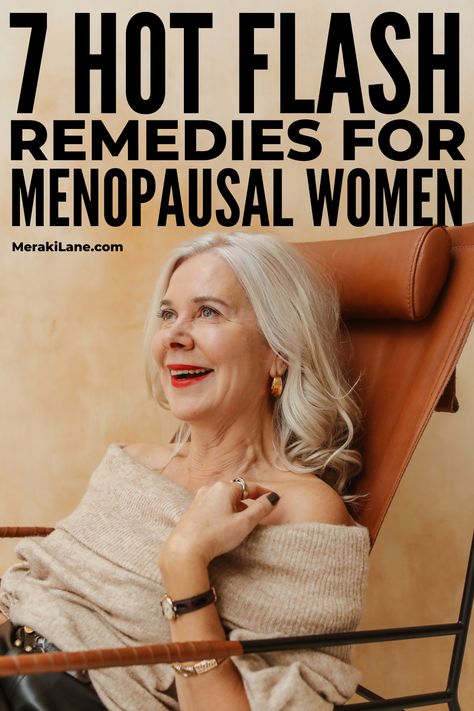 7 Natural Remedies for Hot Flashes | If you're in the throes of perimenopause - or have already transitioned to menopause - this post has tons of tips and hacks. You'll learn the signs and symptoms of hot flashes, what causes them, how to stop them, and common triggers to consider so you can learn how to control them. If you want to know how to get rid of hot flashes, click to learn what helps - from foods and drinks, to essential oils and supplements, and more! Hot Flashes Essential Oils, Hot Flushes Remedies, Remedies For Hot Flashes, Home Remedies For Cold, Cold Medicine, Home Remedy For Cough, Skin Natural Remedies, Cold Sores, Cold Sores Remedies