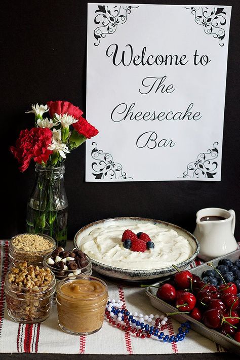 Make your own no bake cheesecake bar easily and with only a few ingredients! Everyone loves a cool and delicious no bake cheesecake! Cheesecake Bar, Cheesecake Toppings, Bake Cheesecake, Party Bars, No Bake Cheesecake, Cheesecake Bars, Best Dessert Recipes, Few Ingredients, Dessert Bars