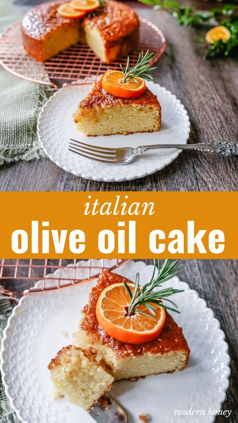 Olive Oil Cake A homemade olive oil cake with vanilla and almond extracts and topped with a glaze. This vanilla olive oil cake is the perfect simple dessert. Lemon Frosting Recipes, Dense Cake, Oil Cake Recipe, Orange Olive Oil Cake, American Dessert, Olive Oil Cake Recipe, Lemon Olive Oil Cake, American Desserts, Vegan Cakes