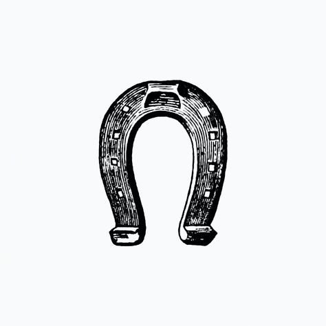 Vintage Victorian style horseshoe engraving. Original from the British Library. Digitally enhanced by rawpixel. | free image by rawpixel.com / The British Library (Source) Horse Shoe Drawing, Horseshoe Illustration, Horse Shoe Tattoo, Horseshoe Logo, Western Tattoos, Hand Tats, Pen Art Drawings, Engraving Illustration, Horseshoe Art