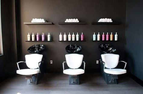 ❤ Salon Shampoo Area, Salon Interior Design Ideas, Beauty Salon Interior Design, Salon Styling Chairs, Hair Salon Design, Hair Salon Interior, Salon Shampoo, Hair Salon Decor, Salon Suites