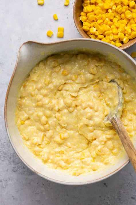 Nothing is cozier than this Corn Pudding Recipe! Made with multiple types of corn, delicious Jiffy muffin mix, and butter on butter, this cozy recipe hits the spot on any chilly fall evening! Pair it with your favorite main course for a complete meal, or enjoy a serving as a snack! Corn Pudding Recipe, Jiffy Corn Muffin Mix, Cream Style Corn, Corn Pudding, Corn Muffin Mix, Fall Evening, Stove Top Recipes, Corn Muffins, Muffin Mix