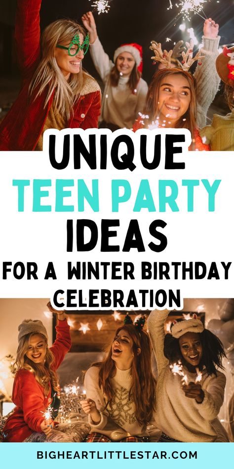 Create an unforgettable winter birthday party with these amazing ideas! Perfect for teens, these unique themes and activities promise endless fun. From winter wonderland setups to exciting games, these party ideas are both easy and memorable. Elevate your teen's winter birthday with these top party ideas for teens! Winter Birthday Party Ideas For Teens, Fun Winter Birthday Party Ideas, Cold Weather Party Ideas, Teenage Birthday Party Ideas, Winter Party Themes, Theme For Teenage Party Birthday Party Ideas During Winter, Ideas For Winter Birthday Parties, Fun Party Activities For Teens, Simple Party Themes For Adults, Birthday Party Craft Ideas For Teens, Winter Sweet Sixteen Party Ideas, Birthday Party Home Ideas, Big Group Birthday Party Ideas, Ideas For 14th Birthday Party