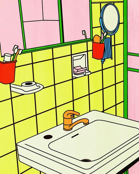 🧽 . . #procreate #illustration #illusionfeatured #illustrator #illustrationartists #creativeart #theillustrationroom #illustrations #artdiscover Bathroom Illustration Art, Sink Illustration, Shower Illustration Bathroom, Bathroom Comic Illustration, Bathtub Illustration Art, Bathroom Illustration, Illustration Artists, Creative Art, Sketch Book