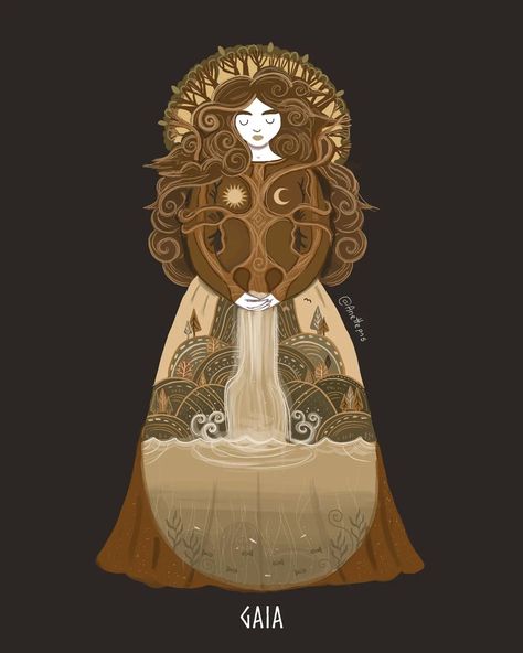 Gaia. Mother Earth. In the beginning, before anything existed, there was Chaos; the void. Gaia, the Earth, emerged from Chaos and formed… | Instagram Gaia Goddess Drawing, Gaia Drawing, Gaia Costume, Gaia Altar, Primordial Mother, Altar Diy, Gaia Mother Earth, Greek Mythology Books, Mother Nature Goddess