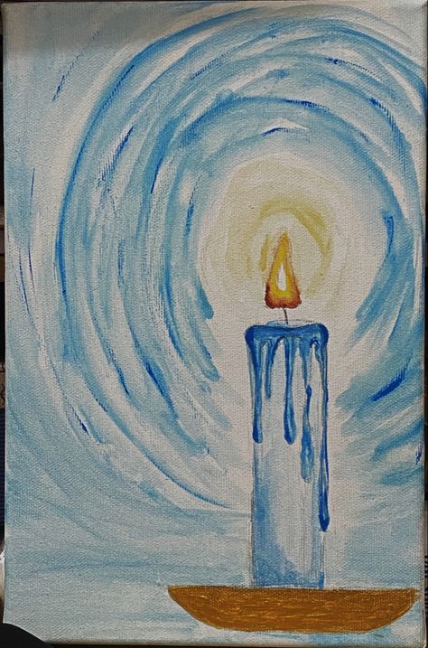 How To Paint A Candle On Canvas, Watercolor Christmas Candles, Candle Art Drawing, Candle Painting Art, Candle Watercolor, Burning Painting, Doodle Techniques, Candle Drawing, Arte Aesthetic