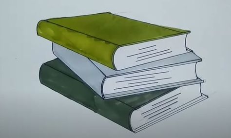 How to Draw a Stack of Books Step by Step How To Draw A Stack Of Books, Draw Stack Of Books, Drawing Instructions, A Stack Of Books, White Pen, Book Stack, Book Drawing, Guided Drawing, Step Drawing