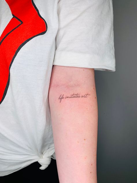 Art Imitates Life Tattoo, Life Is Art Tattoo, Oscar Wilde Tattoo Ideas, Art Imitates Life, Life Imitates Art Tattoo Lana Del Rey, Ldr Tattoo Ideas, Lana Inspired Tattoo, Life Imitates Art Tattoo, Cause Life Imitates Art