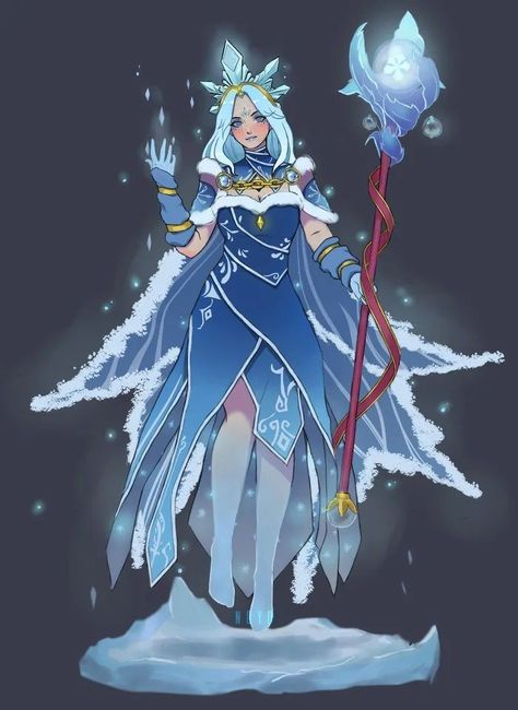 Dnd Sketchbook, Crystal Maiden, Ice Witch, Yellow Pokemon, Dota 2 Wallpaper, Body Pose Drawing, Creating Characters, Dota 2, Fantasy Character Design