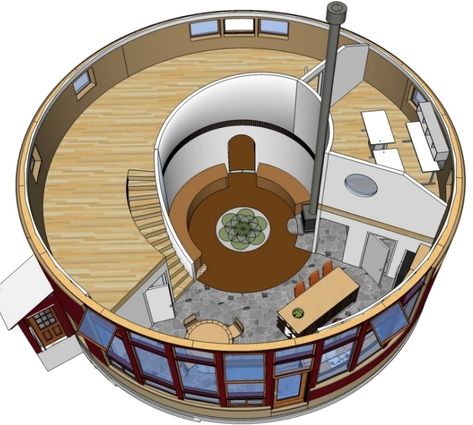 Round Tiny House, Snail House, Nevada City California, Earth Sheltered Homes, Circle House, Purposeful Living, Geodesic Dome Homes, Eco Buildings, Tiny House Interior Design