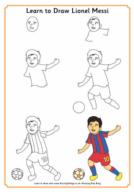 Learn to draw Messi How To Draw Football, Football Drawings, Pinterest Drawings, Drawing Football, Football Player Drawing, Soccer Drawing, Football Drawing, Saffron Flower, Player Football