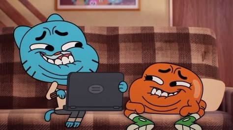 Gumball E Darwin, Gumball Darwin, Gumball And Darwin, Amazing Gumball, Me And Bro, Funny Expressions, Slenderman, Amazing World Of Gumball, Good Cartoons