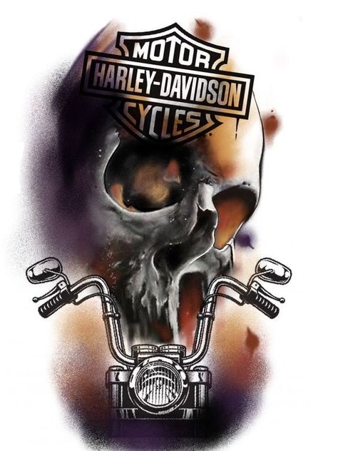 Harley Davidson Skull Tattoo, Harley Tattoo Design, Harley Davidson Tattoo Design, Harley Davidson Tattoo Ideas, Motorcycle Tattoo Designs, Harley Davidson Tattoo, Skull Tattoo Designs, Harley Tattoos, Harley Davidson Images