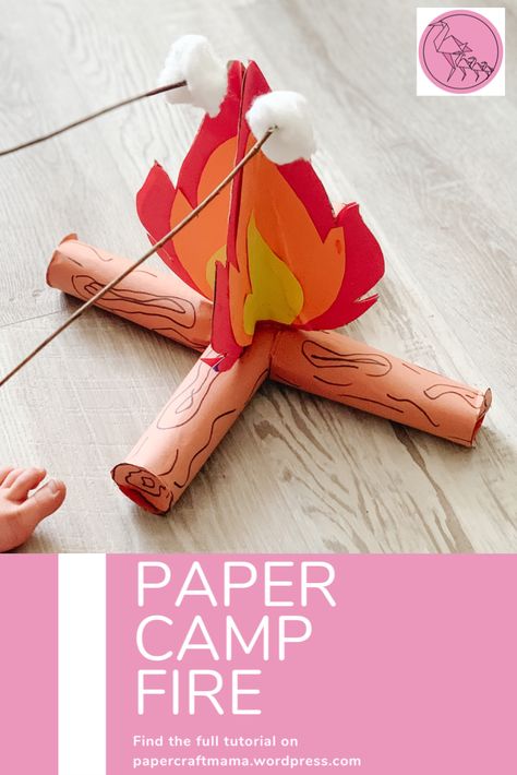 Fire Crafts For Kids, Paper Campfire, Fire Crafts, Paper Fire, Toddler Projects, Paper Projects Diy, Diy Teepee, No Judgement, Diy Preschool