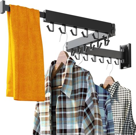 Laundry Drying Rack,Wall Mounted Clothes Rack,Clothes Hanger Rack,Laundry Rack Wall Mount,Folding,Retractable,Collapsible,Laundry Room... Clothes Dryer Rack, Wall Mounted Clothes Drying Rack, Hanging Drying Rack, Wall Mounted Drying Rack, Laundry Wall, Clothes Hanger Rack, Laundry Rack, Drying Rack Laundry, Laundry Drying