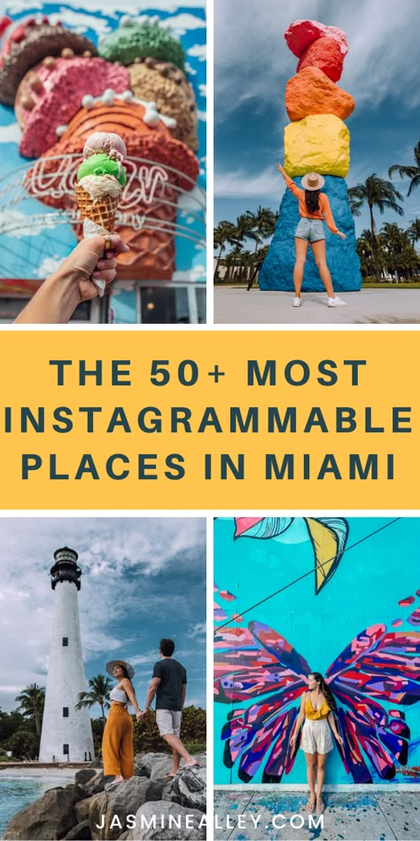 Here are the 53 most Instagrammable places in Miami! You'll find the best photo spots in Miami Beach and Miami, including hidden gems! This post of Miami Instagram spots is organized by location- covering the most Instagrammable places in Miami Beach and South Beach, the prettiest hotels in the area, and the best photo spots on mainland Miami. You'll find stunning nature spots, iconic places, Miami hidden gems, a sunflower field, and more! These are also perfect things to do in Miami! Things To Do In Miami For Couples, Florida Birthday, Places In Miami, Miami Beach Pictures, Beach 2024, Miami Pictures, Weekend In Miami, Miami Travel Guide, Travel Secrets