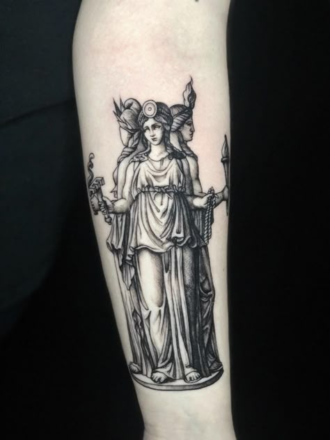 Hecate Tattoo, Greek Goddess Tattoo, Witchcraft Tattoos, Goddess Of Magic, Pagan Tattoo, Hecate Goddess, Wiccan Tattoos, 16 Tattoo, Trending Tattoos