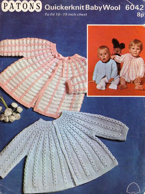 Patons 6042 They Look Adorable : Free Download, Borrow, and Streaming : Internet Archive Baby Cardigan Knitting Pattern, Baby Bonnets, Knitting Magazine, Vintage Knitting Patterns, Pdf Knitting Pattern, How To Start Knitting, Pattern Baby, Baby Cardigan, Sweater Knitting Patterns