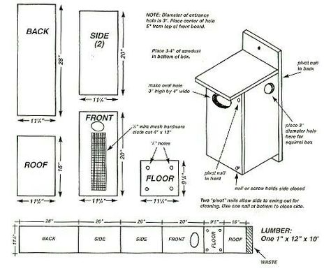 This is one of many good wood duck nesting box plans. Install on a pole or some type wooden post with a predator guard. This is simple and effective way to get evolved in wildlife conservation in your local area! Wood Duck House, Duck House Plans, Duck Houses, Squirrel House, Birdhouse Projects, Cape Cod House Plans, Nest Box, Bird House Plans, Duck House