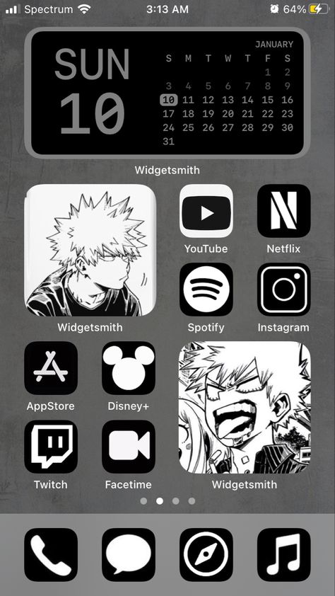 Bakugo Themed Phone, Bakugo Homescreen, Bakugou Wallpaper, Keyboard Themes Wallpaper, Wallpaper Theme, Phone Customization, Spotify Instagram, App Anime, Kitty Drawing