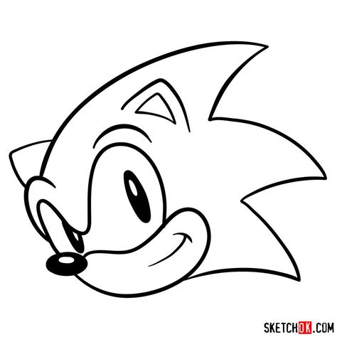 How to draw Sonic the Hedgehog's face - step 11 Sonic Birthday Cake, Draw Sonic, How To Draw Sonic, Sonic Cake, Sonic Face, Hedgehog Drawing, Easy Drawing Guides, Sonic Sonic, Sonic Birthday Parties