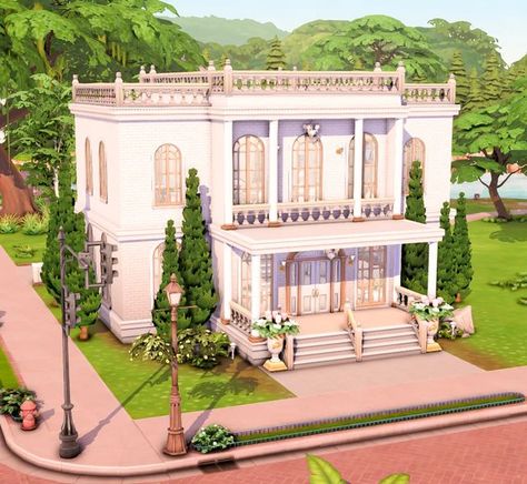 Sims 4 Museum Ideas, Hallow Slough Sims 4, Sims Museum, The Sims 4 Building Ideas Base Game, Sims 4 Art Museum, Sims 4 Museum Build, Sims 4 Museum, Sims 4 Community Lots Base Game, Base Game Lots Sims 4