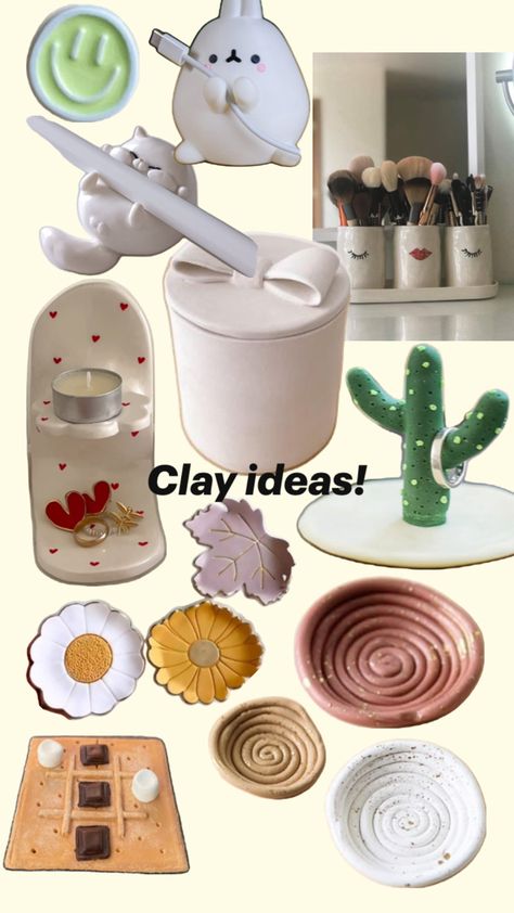 Little cute clay ideas! Enjoy! Clay Oven Bake, Clay Items To Sell, Oven Dry Clay Ideas, Oven Clay Ideas, Oven Baked Clay Ideas, Oven Bake Clay Projects, Oven Bake Clay Ideas, Airdryclay Ideas, Cute Clay Ideas