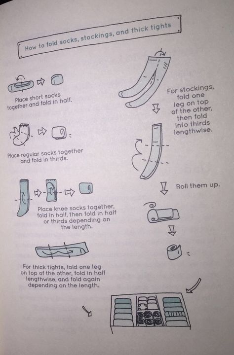 How To Fold: Socks, Stockings, Tights/Leggings How To Fold Pantyhose Tights, Laundry Folder, Konmari Method Folding, First Home Essentials, Folding Socks, Konmari Method Organizing, Konmari Organizing, Konmari Folding, Feng Shui Guide