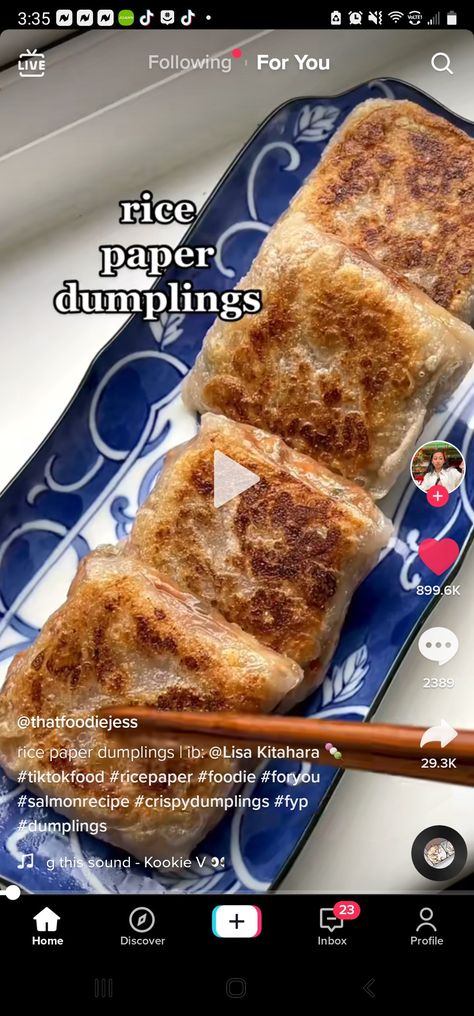 Easy recipe Rice Paper Dumplings, Salmon Rice, Salmon And Rice, Easy Salmon, Dumpling Recipe, Salmon Recipes, Rice Paper, Dumplings, Easy Recipe