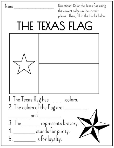 Texas Flag Coloring Worksheet Texas Flag Crafts For Kids, Texas Kindergarten Teks, Texas Flag Craft Preschool, Texas Worksheet Printable Free, Texas Flag Craft, Texas Activities For Preschool, Dr Seuss Classroom Door Decorations, Texas Activities, Texas Symbols