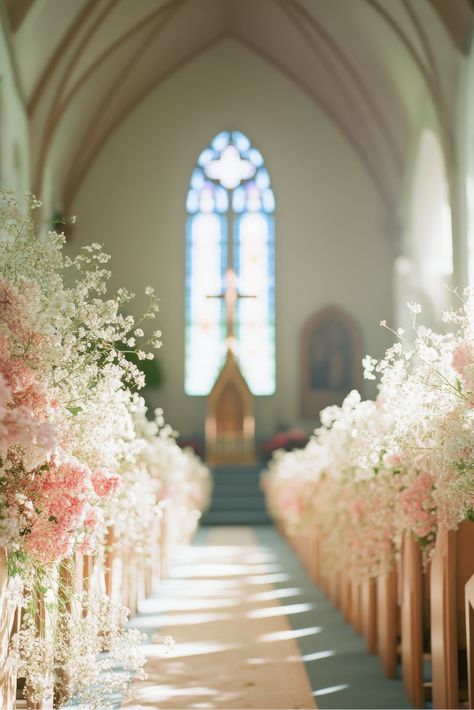 53+ Rustic Church Wedding Flower Ideas for a Charming Ceremony Rustic Church Wedding, Wedding Flower Arrangements Church, Church Wedding Flowers, Altar Flowers, Aisle Decor, Wedding Flower Arrangements, Church Wedding, Wedding Flower, To My Daughter