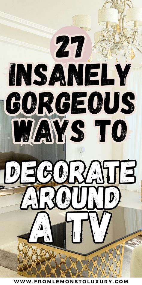 Each Side Of Tv Decor, How To Decorate The Wall Behind The Tv, Ways To Decorate Around Tv, How To Decorate Blank Wall Around Tv, How To Decorate Behind A Tv, Decor Around Large Tv, How To Decorate A Sofa Table Behind, Table Runner On Tv Stand, Around The Tv Decor Ideas