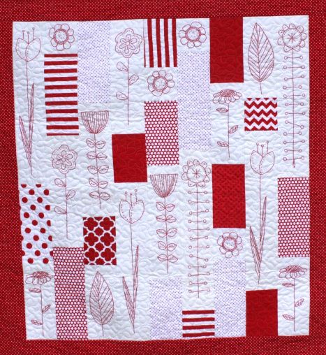 Redwork Patterns, Red And White Quilts, Spring Quilts, Quilt Care, Redwork Embroidery, Lap Quilts, Embroidered Quilts, Applique Quilting, Red Quilts