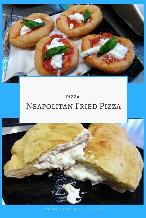 Fried Pizza Dough, Dough Pizza Recipe, Deep Fried Pizza, Fried Pizza, Yeast Dough Recipe, Fried Bread Recipe, Mozzarella Tomato, Pizza Fritta, Dough Pizza