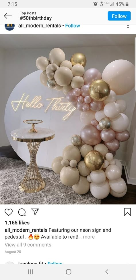 Birthday Decorations Elegant, Party Decorations 30th Birthday, Birthday Decorations 50th, 30th Birthday Party Themes, 50th Birthday Themes, 30th Birthday Balloons, 30th Birthday Ideas For Women, 30th Bday Party, 30th Birthday Themes