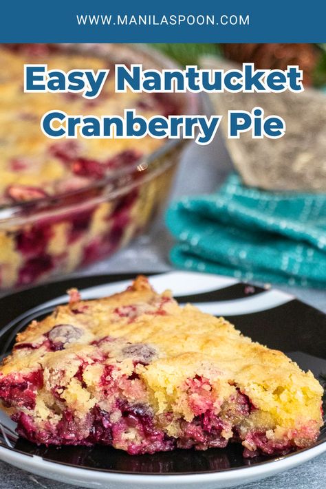 Nantucket Cranberry Pie Nantucket Cranberry Pie, Nantucket Christmas, Christmas Cranberry, Cranberry Pie, Christmas Pie, Festive Desserts, Cranberry Recipes, Holiday Dessert, Thanksgiving Desserts