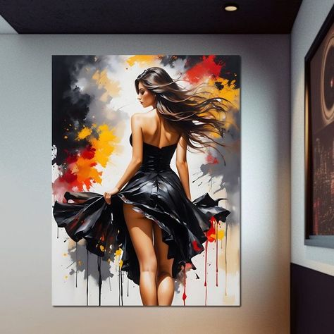 Modern Woman Painting, Feminine Beauty Art, Sensual Wall Art, Mizuno Wave Rider 10, Womens Painting, Surreal Art Painting, Body Paintings, Mizuno Wave Rider, Black Woman Artwork