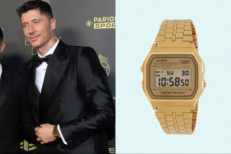 Casio Watch Outfit, Casio Outfit, Casio A158, Gold Watch Outfit, Vest Men Outfit, Casio Gold Watch, Watch Outfit, Casio Vintage Watch, Digital Dress