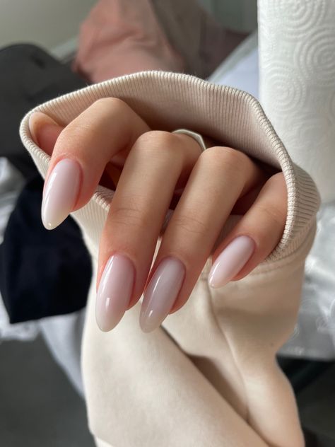 gel manicure in milky white colour #nails #naildesign #nailideas #nailinspiration #milkywhitenails #manicure #gelnails White Colour Nails, Off White Almond Nails, Khloe Kardashian Nails, Clean Manicure, Ivory Nails, Silk Nails, White Almond Nails, Neutral Nail Color, Sheer Nails