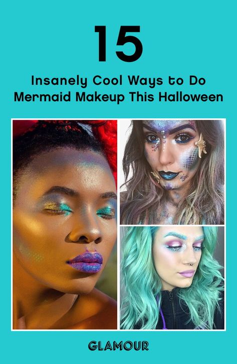 mermaid makeup halloween, mermaid makeup and hair, blue mermaid makeup, easy mermaid makeup Diy Mermaid Makeup For Women, Mermaid Makeup Easy, Mermaid For Halloween, Mermaid Hairstyles Halloween, Mermaid Face Makeup, Mermaid Aesthetic Makeup, Mermaid Hair And Makeup Halloween, Blue Mermaid Makeup, Simple Mermaid Makeup