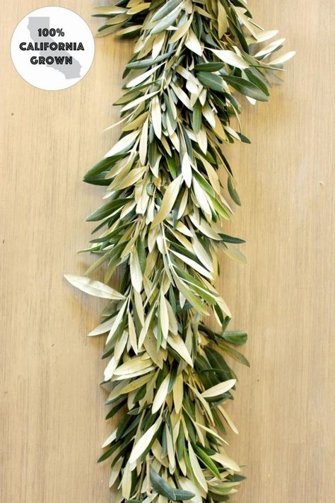 Olive Branch Garland, Garland For Wedding, Fresh Garlands, Fresh Olives, Italian Ruscus, Wedding Home Decor, Olive Branches, Event Favors, Flower Installation