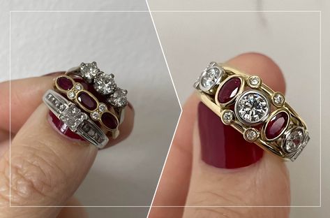 Wedding Ring Redesign, Jewelry Redesign, Transformation Tips, Ring Redesign, Hippie Goth, Punk Vintage, Pretty Rocks, Marquise Diamond, Custom Jewelry