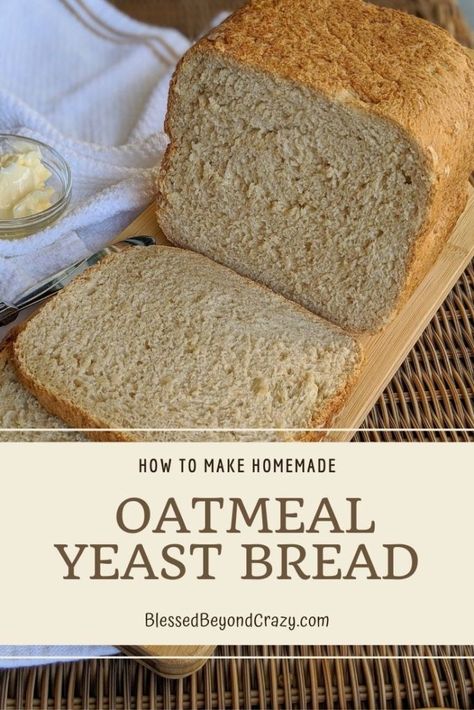 This homemade oatmeal yeast bread is delicious served alongside BBQ ribs, ham, pork chops, and more. It's also perfect when making sandwiches or toast for breakfast. #bread #food #recipes #homemade #yeast #blessedbeyondcrazy Country Bakery, Oatmeal Bread Recipe, Low Calorie Bread, Best Meatloaf Recipe, Healthy Breads, Making Sandwiches, Homemade Yeast, Oatmeal Flour, Honey Oat Bread