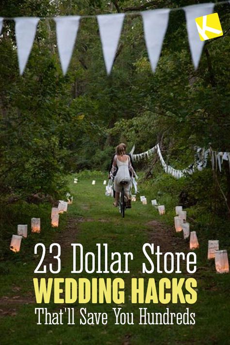 22 Dollar Store Wedding Hacks That’ll Save You Hundreds - It’s no secret that weddings are freakishly expensive. Here’s how to cut your wedding costs by making the dollar store your BFF. Dollar Store Wedding, Wedding Freebies, Dollar Tree Wedding, Wedding Hacks, Frugal Wedding, Boda Diy, Yard Wedding, Dollar Store Hacks, Wedding Costs