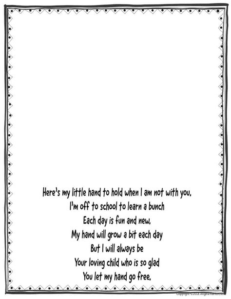 First Day Of School Handprint Poem Free Printable, Fingerprint Poem, First Day Poem, First Day Of School Poem, Hand Poem, Starters Ideas, Hands Poem, Back To School Poem, Preschool Poems